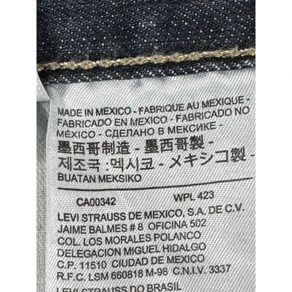 Levis 501 Jeans Men 34x32 Button Fly Dark Wash‎ Blue Denim Straight Original Fit